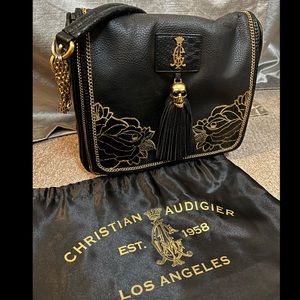 Christian Audigier - Skull Snake Skin Shoulder Bag